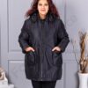 Plus size χοντρό μπουφάν με μπροστινές τσέπες-κωδ 63273
