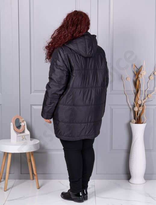 Plus size χοντρό μπουφάν με μπροστινές τσέπες-κωδ 63273