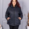 Plus size χειμερινό μπουφάν με κουκούλα-μαύρο-κωδ 63279