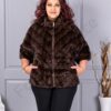 Plus size παλτό από οικολογική γούνα-καφέ-κωδ LT18