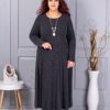 Plus size φόρεμα ανγκόρα με κολιέ-μαύρο-κωδ 26030