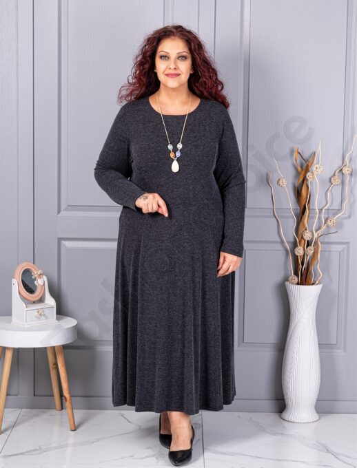 Plus size φόρεμα ανγκόρα με κολιέ-μαύρο-κωδ 26030