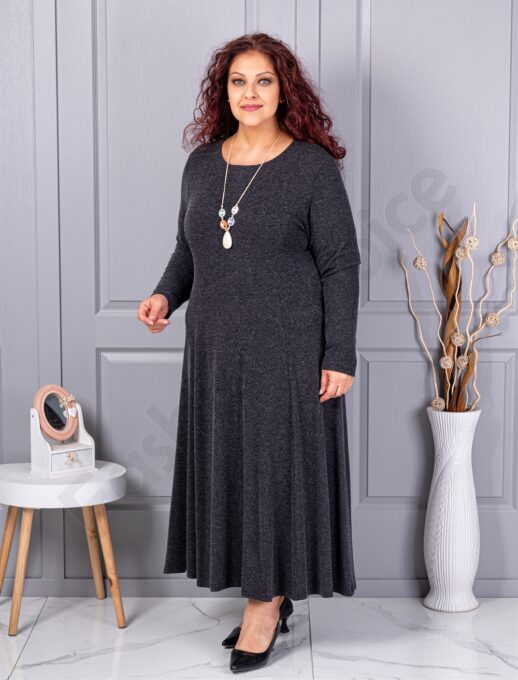 Plus size φόρεμα ανγκόρα με κολιέ-μαύρο-κωδ 26030