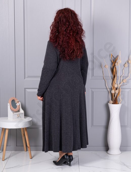 Plus size φόρεμα ανγκόρα με κολιέ-μαύρο-κωδ 26030