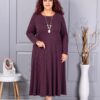Plus size φόρεμα ανγκόρα με κολιέ-μωβ-κωδ 26030-1