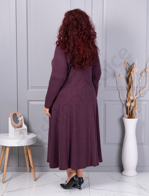 Plus size φόρεμα ανγκόρα με κολιέ-μωβ-κωδ 26030-1