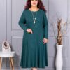 Plus size φόρεμα ανγκόρα με κολιέ-πράσινο-κωδ 26030-3