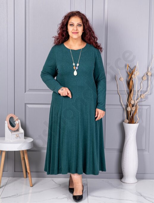 Plus size φόρεμα ανγκόρα με κολιέ-πράσινο-κωδ 26030-3