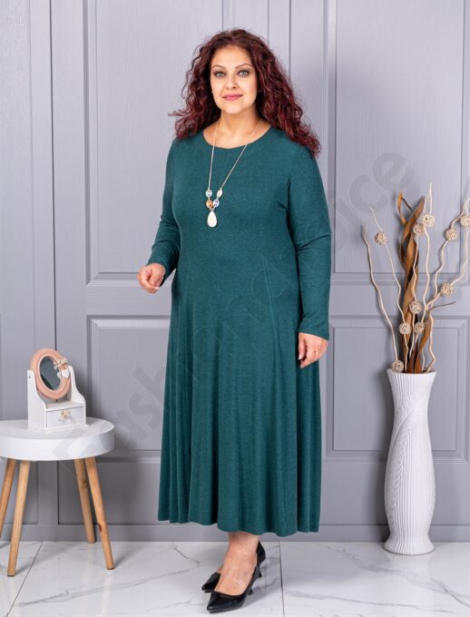 Plus size φόρεμα ανγκόρα με κολιέ-πράσινο-κωδ 26030-3