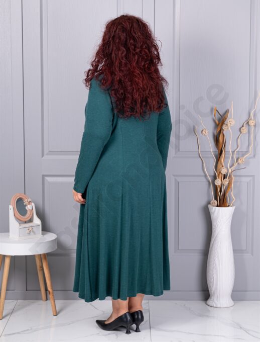 Plus size φόρεμα ανγκόρα με κολιέ-πράσινο-κωδ 26030-3