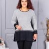Plus size τουνίκ ανγκόρα με μοτίβο πιε-ντε-πουλ-λευκό-κωδ 23065