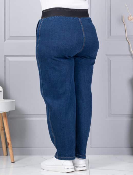 Plus size τζιν παντελόνι balloon-μπλε-κωδ 6059-1