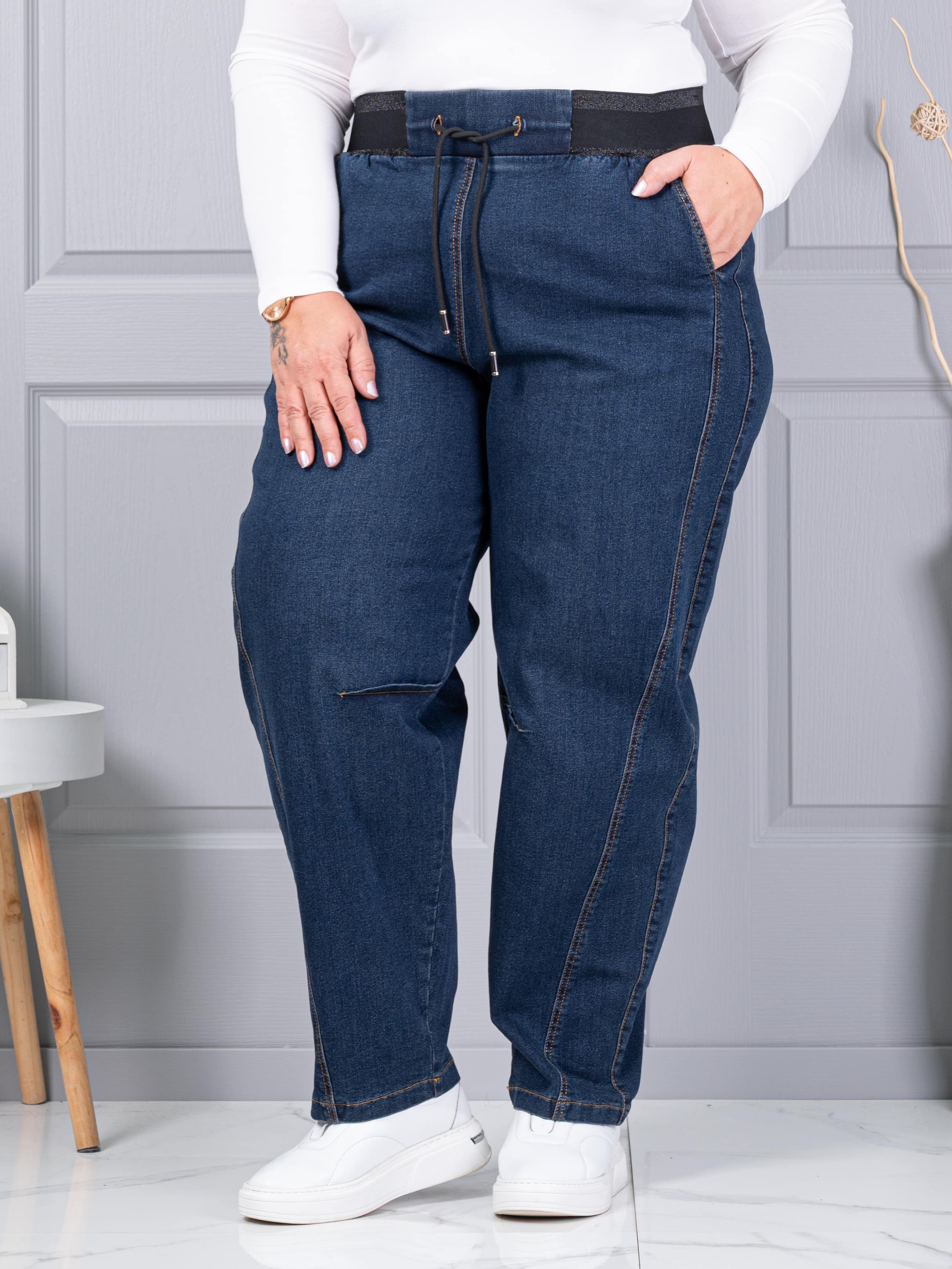 Plus size τζιν παντελόνι balloon-vintage μπλε-κωδ 6059-2