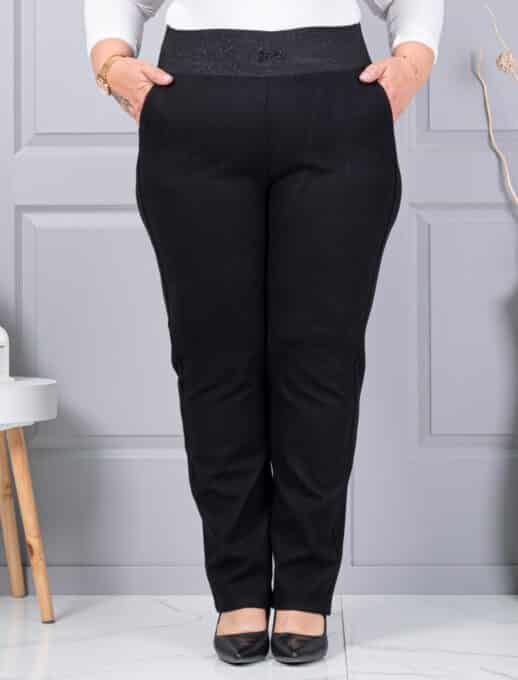 Plus size κοτλέ παντελόνι με ελαστική μέση-κωδ 2497-3