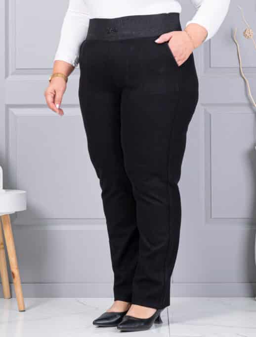 Plus size κοτλέ παντελόνι με ελαστική μέση-κωδ 2497-3