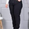 Plus size παντελόνι με πλαϊνή ρίγα με στρας-μαύρο-κωδ 2497-4