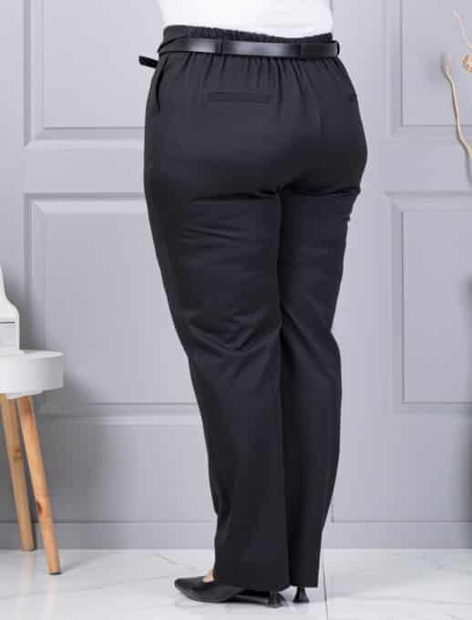 Plus size παντελόνι με ζώνη-μαύρο-κωδ 5089