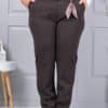 Plus size παντελόνι με ζώνη-καφέ-κωδ 5080
