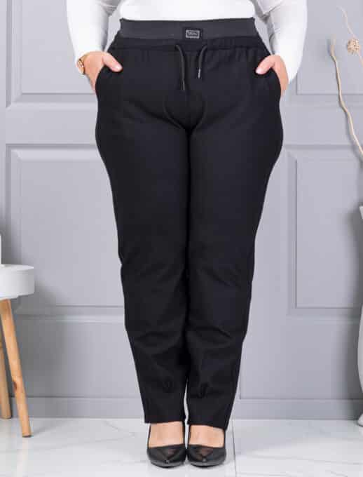 Plus size παντελόνι με ελαστική μέση-κωδ 2636