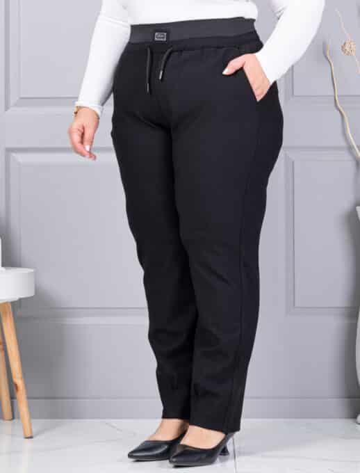 Plus size παντελόνι με ελαστική μέση-κωδ 2636