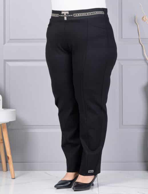 Plus size παντελόνι με ελαστική μέση-κωδ 2497