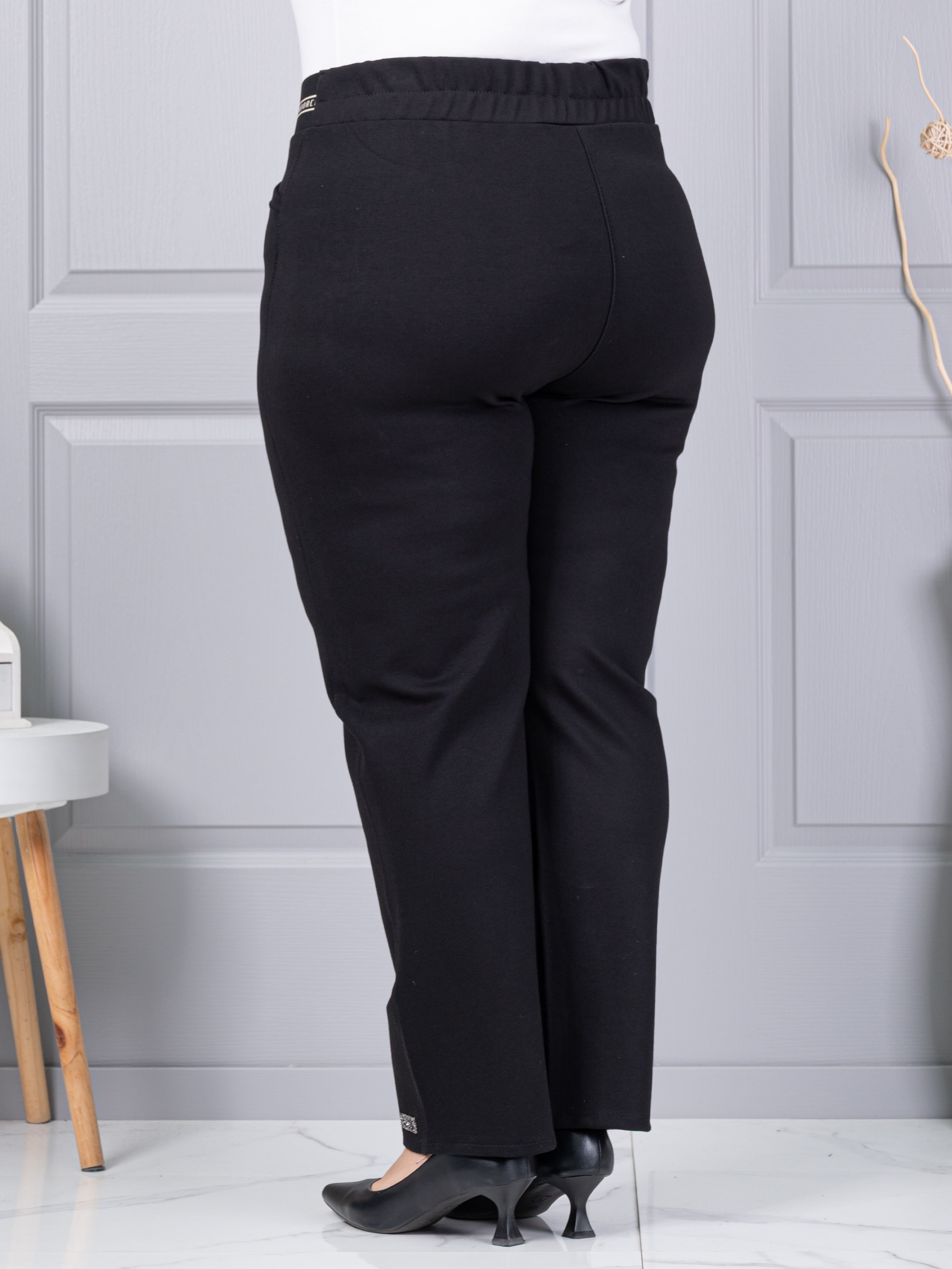 Plus size παντελόνι με ελαστική μέση-κωδ 2497