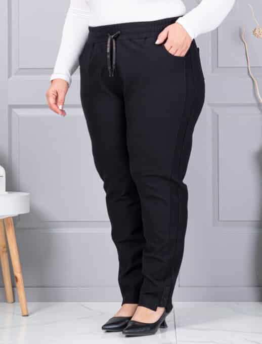 Plus size παντελόνι με πλαϊνή ρίγα-κωδ 2497-6