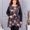 Plus size τουνίκ ανγκόρα φλοράλ-πορτοκαλί-κωδ 26127