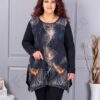 Plus size τουνίκ ανγκόρα με φύλλα-κωδ 26127-1